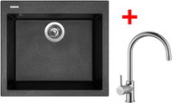 Sinks Cube 560 Metalblack + Vitalia - Kitchen Sink and Tap Set