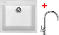 Sinks Cube 560 Milk + Vitalia - Kitchen Sink and Tap Set