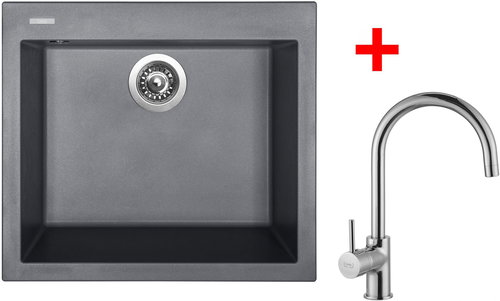 Sinks Cube 560 Titanium + Vitalia - Kitchen Sink and Tap Set - Main image