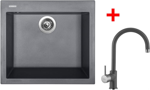 Sinks Cube 560 Titanium + Vitalia GR - Kitchen Sink and Tap Set - Main image