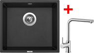 Sinks Frame 457 Granblack + Elka - Kitchen Sink and Tap Set