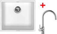 Sinks Frame 457 Milk + Vitalia - Kitchen Sink and Tap Set