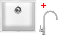 Sinks Frame 457 Milk + Vitalia GR - Kitchen Sink and Tap Set