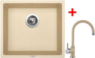 Sinks Frame 457 Sahara + Vitalia GR - Kitchen Sink and Tap Set