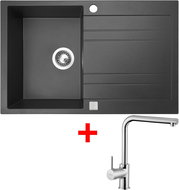 Sinks Grande 800 Granblack + Elka - Kitchen Sink and Tap Set