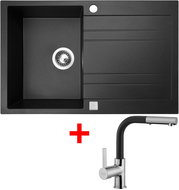 Sinks Grande 800 Metalblack + Enigma S GR - Kitchen Sink and Tap Set