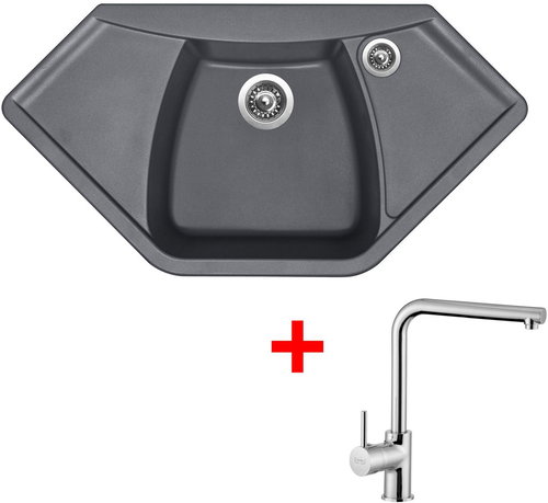 Sinks Naiky 980 Titanium + Elka - Kitchen Sink and Tap Set - Main image
