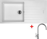 Sinks Perfecto 1000 Milk + Vitalia - Kitchen Sink and Tap Set