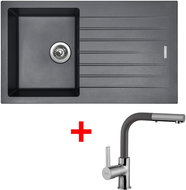 Sinks Perfecto 860 Titanium + Enigma S GR - Kitchen Sink and Tap Set