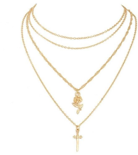 eCa N748 Náhrdelník dámský z chirurgické oceli zlatý - Necklace - Main image