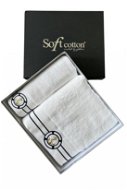 Soft Cotton – Darčeková súprava uterák a osuška Marine Man, 2 ks, biela - Sada uterákov