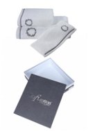 Soft Cotton – Darčeková súprava uterák a osuška Sehzade, 2 ks, bielo-strieborná výšivka - Sada uterákov
