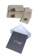 Osuška Soft Cotton – Darčekové balenie uterákov a osušky Luxury, 3 ks, béžová - Osuška