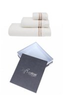 Soft Cotton – Darčeková súprava uterákov a osušky Chaine, 3 ks, bielo-béžová výšivka - Osuška