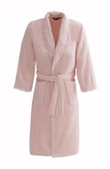 Soft Cotton Ladies elegant dressing gown FREYA, pink, M - Bathrobe