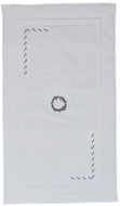 Soft Cotton Bathroom mat SEHZADE 50 × 90 cm, white, silver embroidery - Bath Mat
