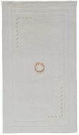 Soft Cotton Bathroom mat SEHZADE 50 × 90 cm, cream, gold embroidery - Bath Mat