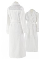 Soft Cotton Women's elegant Queen bathrobe in gift box, off-white, M - Bathrobe