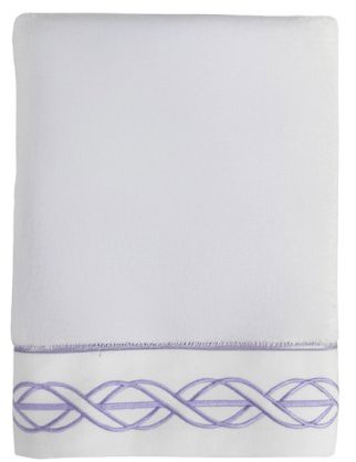 Soft Cotton Towel with embroidery Vita 50 × 100 cm, white, purple embroidery - Towel - Main image