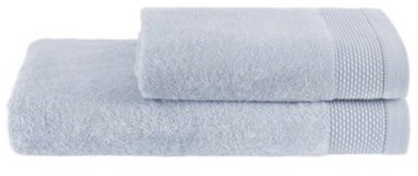 Soft Cotton Bamboo Towel and bath towel set 2 pcs, light blue - Towel Set - Main image