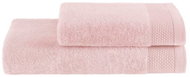 Soft Cotton Bamboo Towel and bath towel set 2 pcs, pink - Towel Set