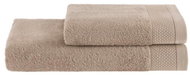 Soft Cotton Bamboo Towel and bath towel set 2 pcs, beige - Towel Set