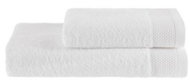 Soft Cotton Bamboo Towel and bath towel set 2 pcs, white - Towel Set