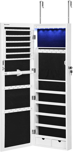 Songmics Wade Hanging jewellery box, white/black - Jewellery Box - Main image