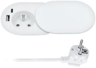 Solight 1z + USB A+C 20 W PD recessed with sliding cap, 2 m, matt white - Socket