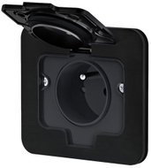 Solight recessed floor socket, IP55, rectangular cap, matte black - Socket
