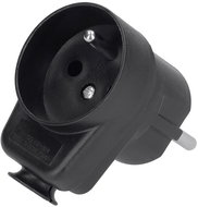 Solight Plug with continuous socket, IP20, black - Plug