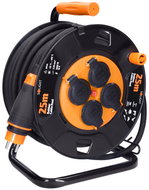 Solight On drum, 4 sockets, 25 m rubber-neoprene cable, 3 × 2.5 mm2, IP44 - Extension Cable