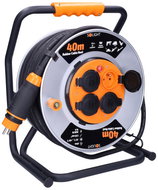 Solight On metal drum, 4 sockets, 40 m rubber-neoprene cable, 3 × 2.5 mm2, IP44 - Extension Cable