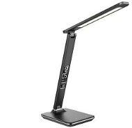 Solight LED Table Lamp with Display, 9W, Selectable Light Temperature, Leather, Black - Table Lamp
