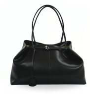 Solier leather handbag FL37 black shopper - Handbag