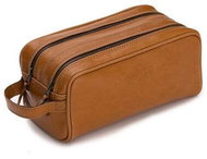 Solier SK02 men's leather travel light brown - Make-up Bag