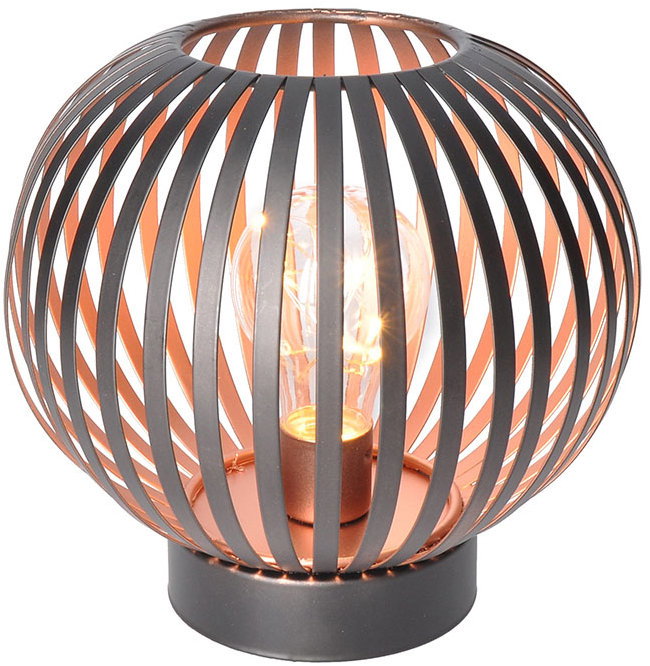 Solight Lámpás micro LED izzóval, fém, meleg fehér, rézszínű, 3×AA, 19 cm