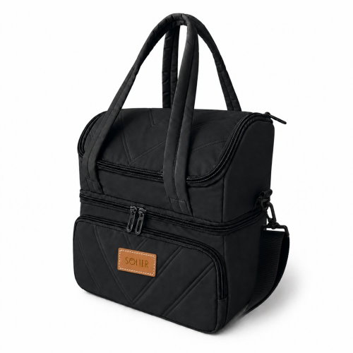 Solier Large XXL Two-Compartment Thermal Bag, Black - Thermal Bag - Main image
