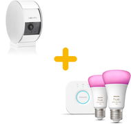 Somfy Interiérová kamera + Philips Hue White and Color Ambiance 9W 1100 E27 malý promo starter kit - Set