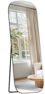 Songmics Frameless Rounded Standing Mirror, Toughened Glass 160 × 50cm, Black - Mirror