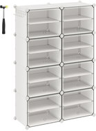 Songmics Lux Modulární botník s 8 dvířky čirý/bílý - Botník