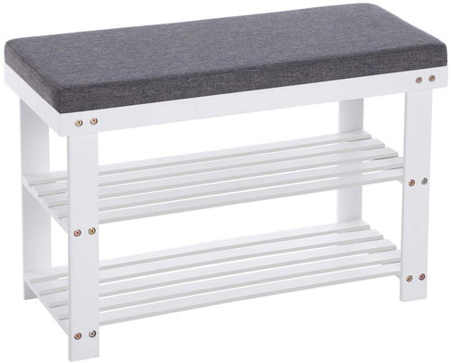 Songmics Petite Malo Shoe rack with bench white - Shoe Rack - Main image