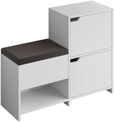Houseland Haven Shoe rack with bench white - Shoe Rack - Main image