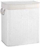 Songmics Bamboo laundry basket 100 l sorting basket 2 compartments, white - Laundry Basket