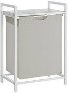 Vasagle Laundry basket 65 l industrial white metal, 50 × 33 × 72 cm - Laundry Basket