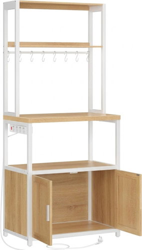 Songmics Vasagle Nori Kitchen shelf with drawer 60 cm, white/brown - Shelving Unit - Main image