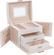 SONGMICS Jewellery box, white velvet, compact and elegant design - Jewellery Box