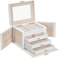 SONGMICS Jewellery box, white velvet, elegant and practical arrangement - Jewellery Box
