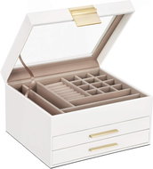 SONGMICS Jewellery box, white velvet, elegant design for safe storage - Jewellery Box