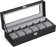 SONGMICS Lightweight watch organizer white-grey 30 × 11.2 × 8 cm - Watch Box